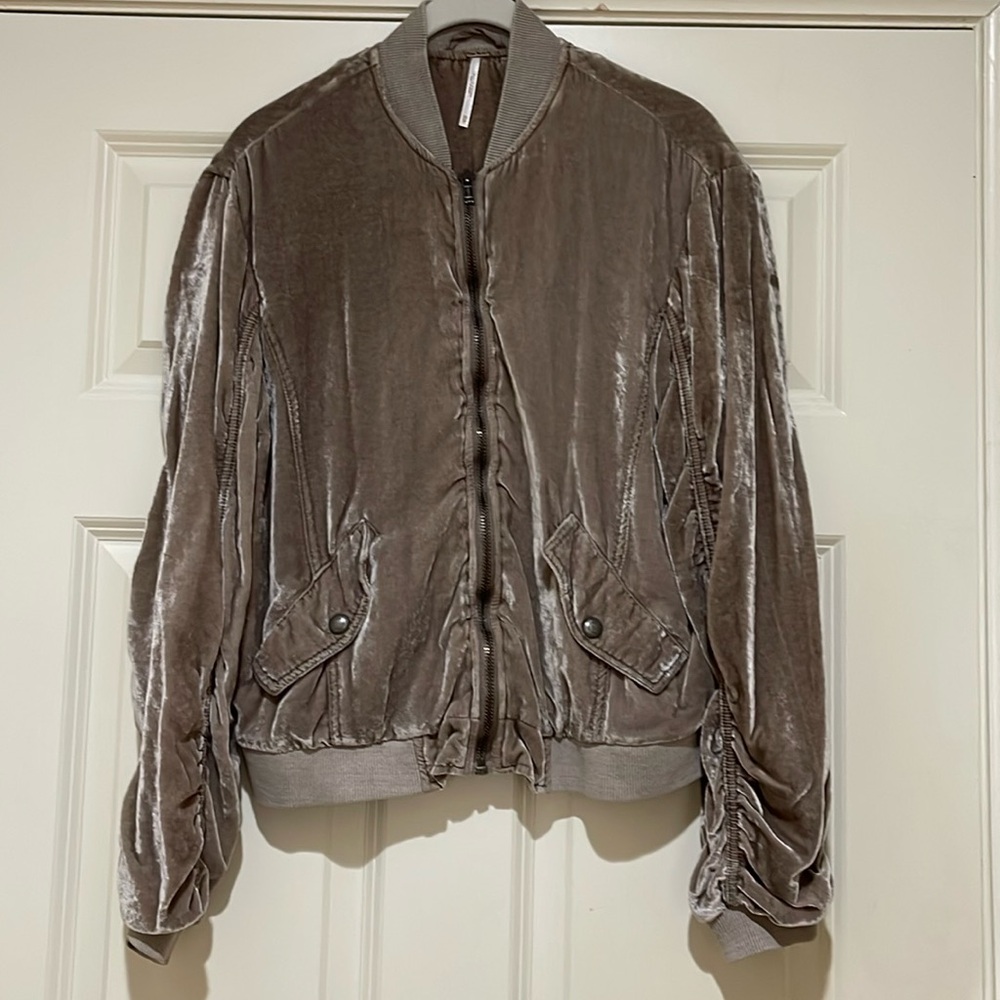 Free people velvet bomber jacket